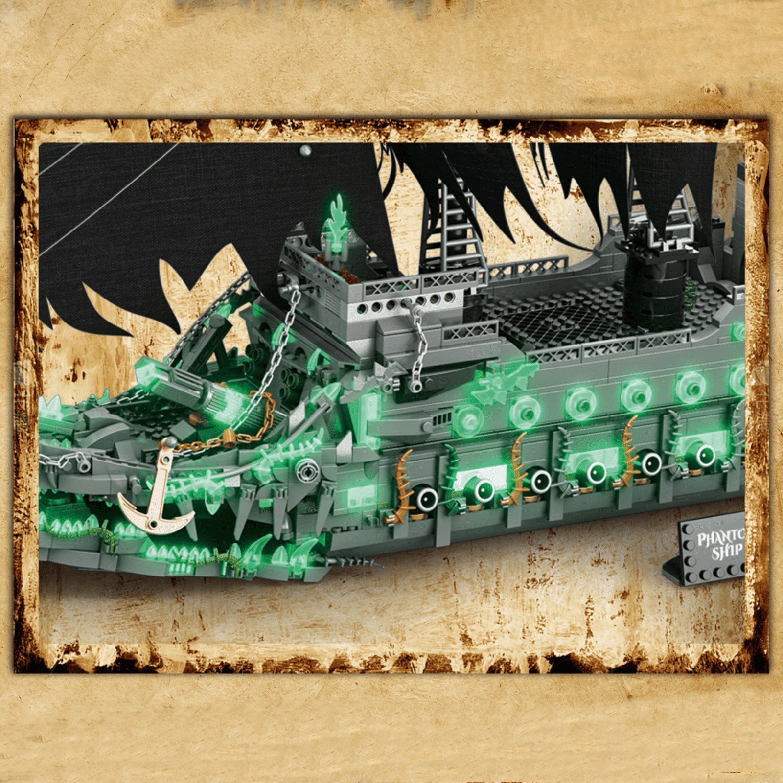 Glow-In-The-Dark Ghost Ship - Building Blocks Set | Power Brickz