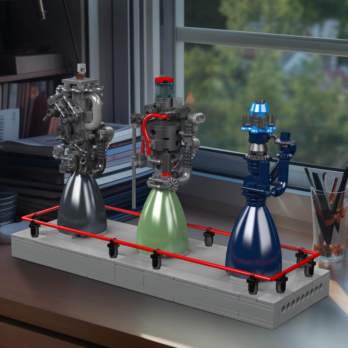 Methalox Rocket Engine Display - Building Blocks Set | Power Brickz