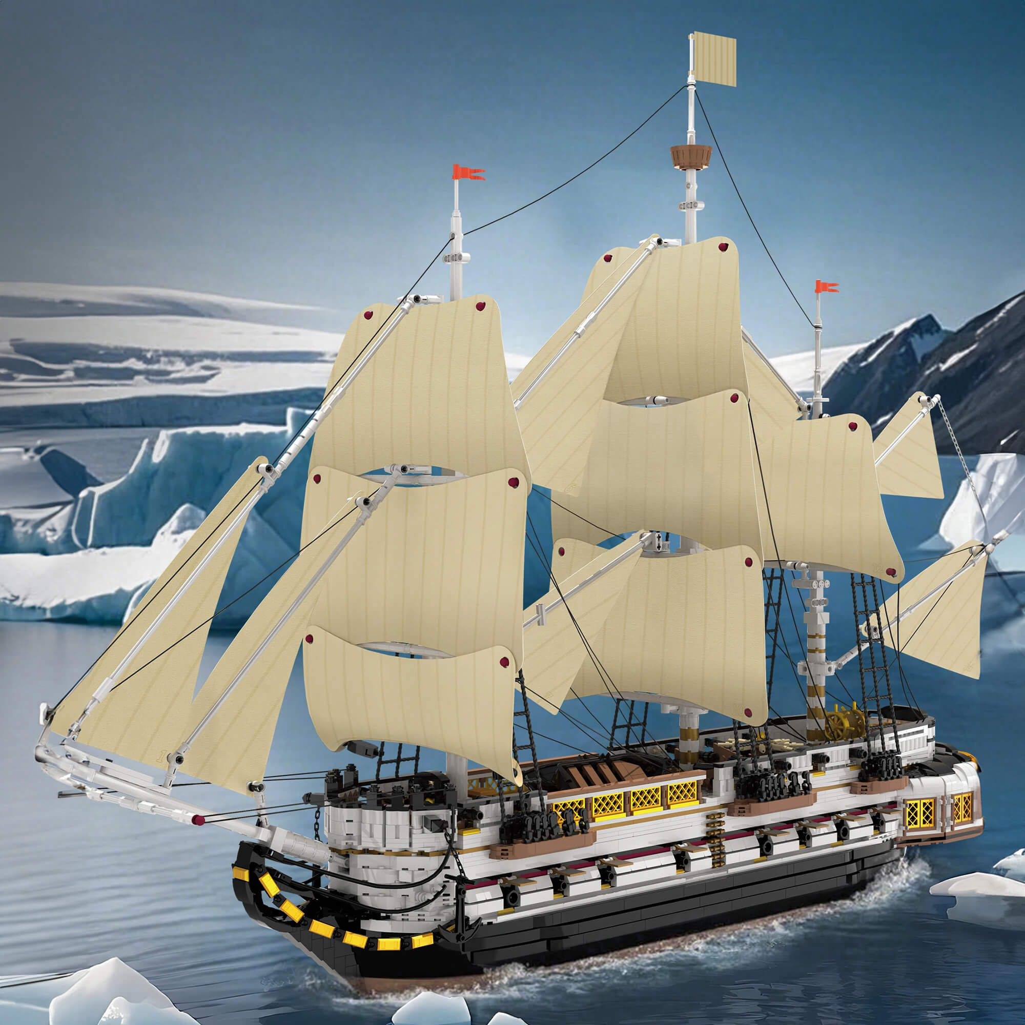 Imperial Era Warship - Building Blocks Set | Power Brickz