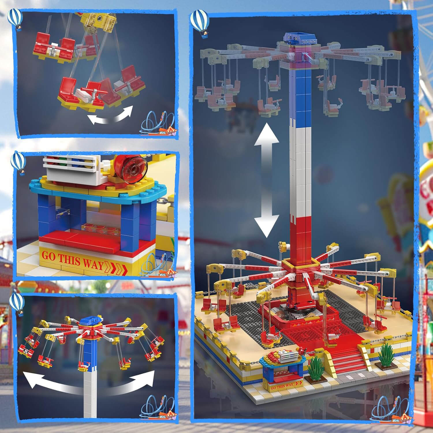 Motorized Swing Carousel - Building Blocks Set | Power Brickz