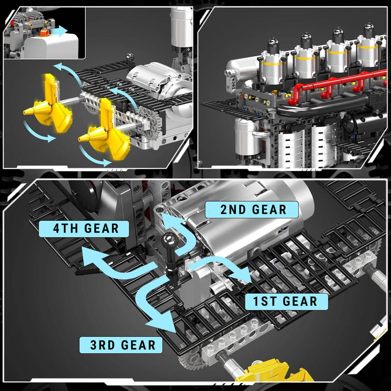 Marine Twin-Prop Diesel Engine | Building Blocks Set – Power Brickz