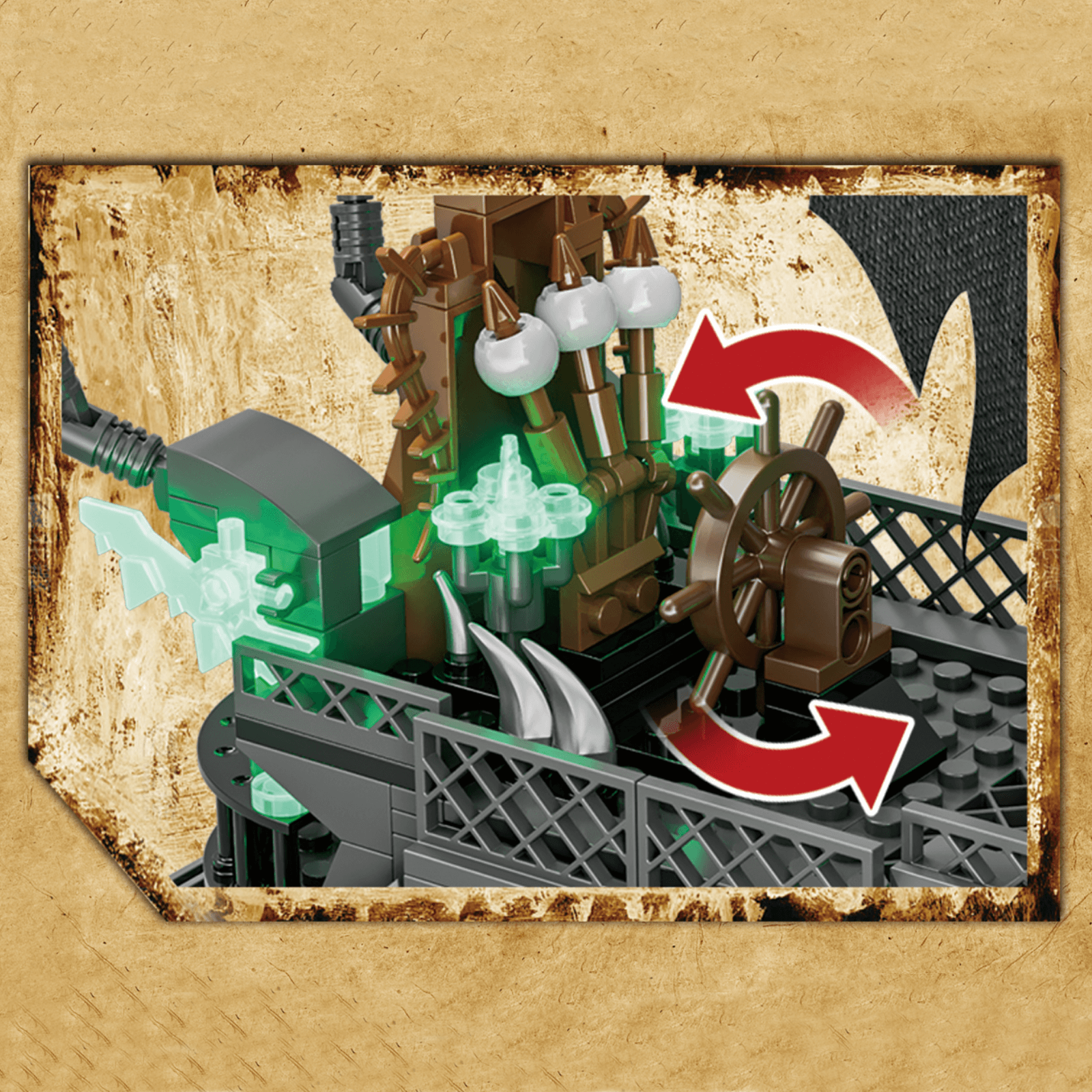 Glow-In-The-Dark Ghost Ship - Building Blocks Set | Power Brickz