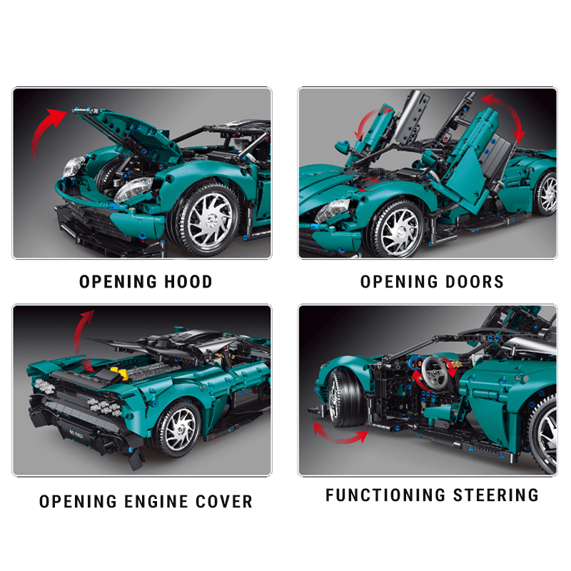 British Valhalla Hypercar Remote Control - Building Blocks Set | Power Brickz