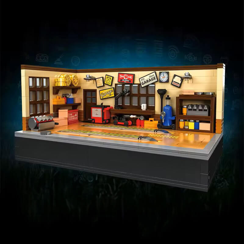 Vintage Auto Garage - Building Blocks Set | Power Brickz