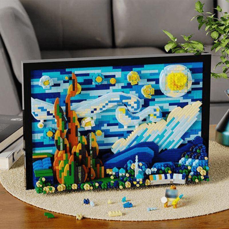 Van Gogh's Starry Night - Building Blocks Set | Power Brickz