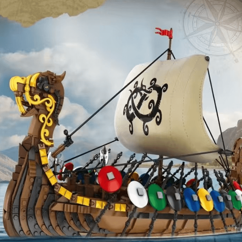 Legendary Viking Longship - Building Blocks Set | Power Brickz