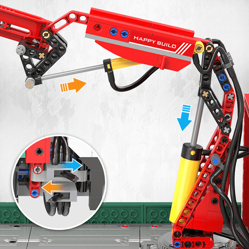 Truck With Crane Remote Control - Building Blocks Set | Power Brickz