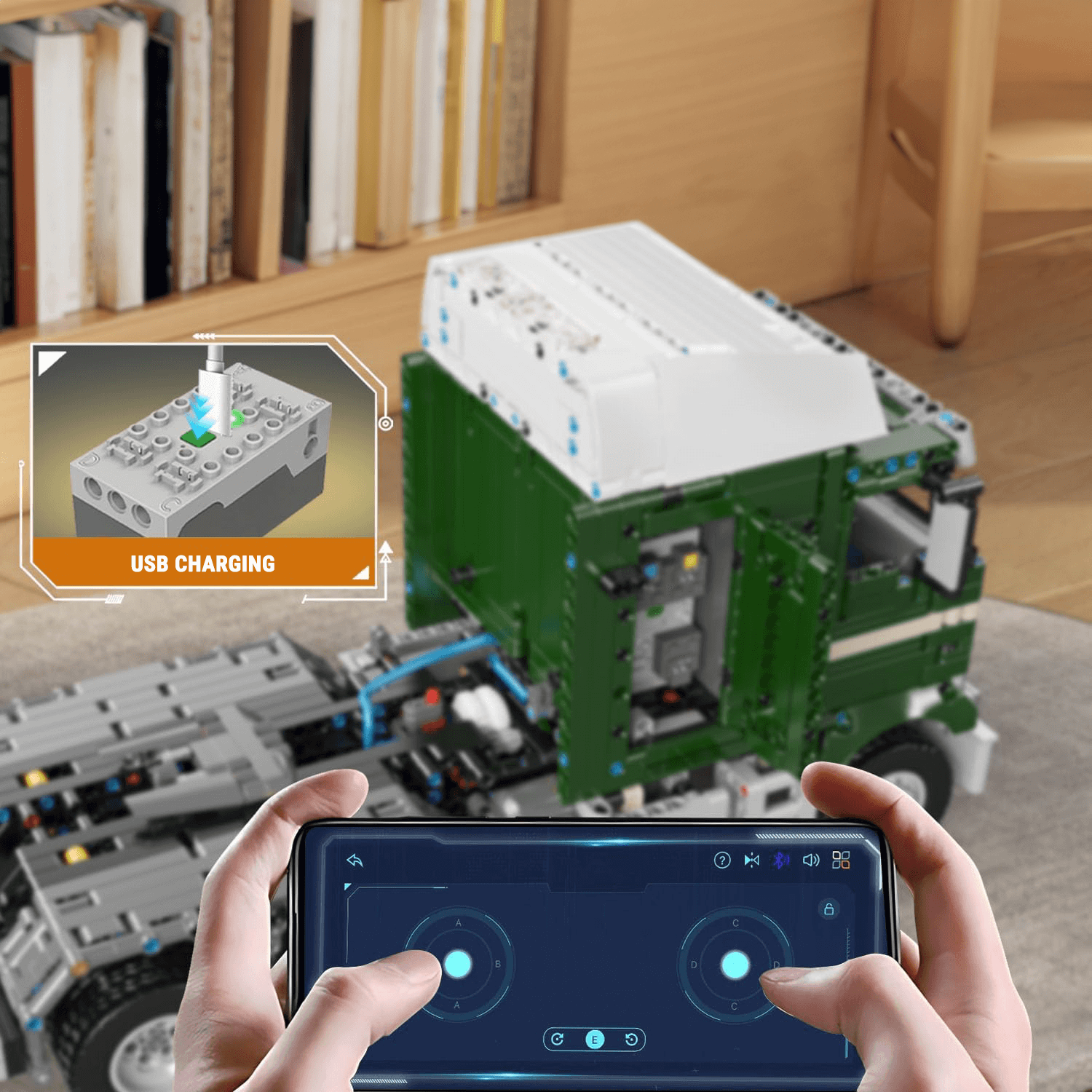 s Cabover Truck Remote Control - Building Blocks Set | Power Brickz