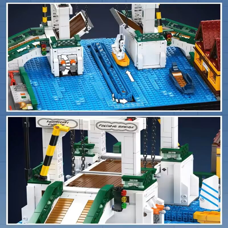 Motorized Nordic Drawbridge | Mould King 16068
