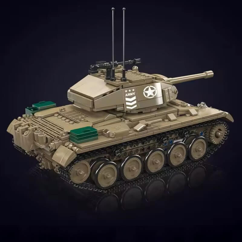 M24 Chaffee Tank Remote Control - Building Blocks Set | Power Brickz