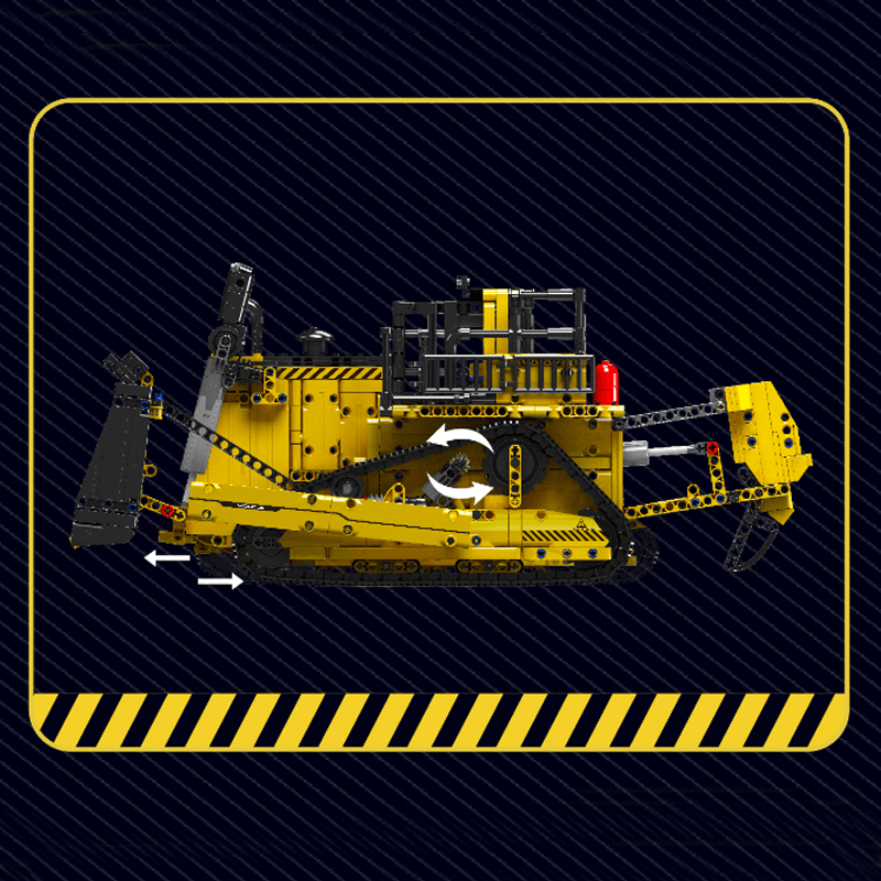 Construction Bulldozer Remote Control - Building Blocks Set | Power Brickz