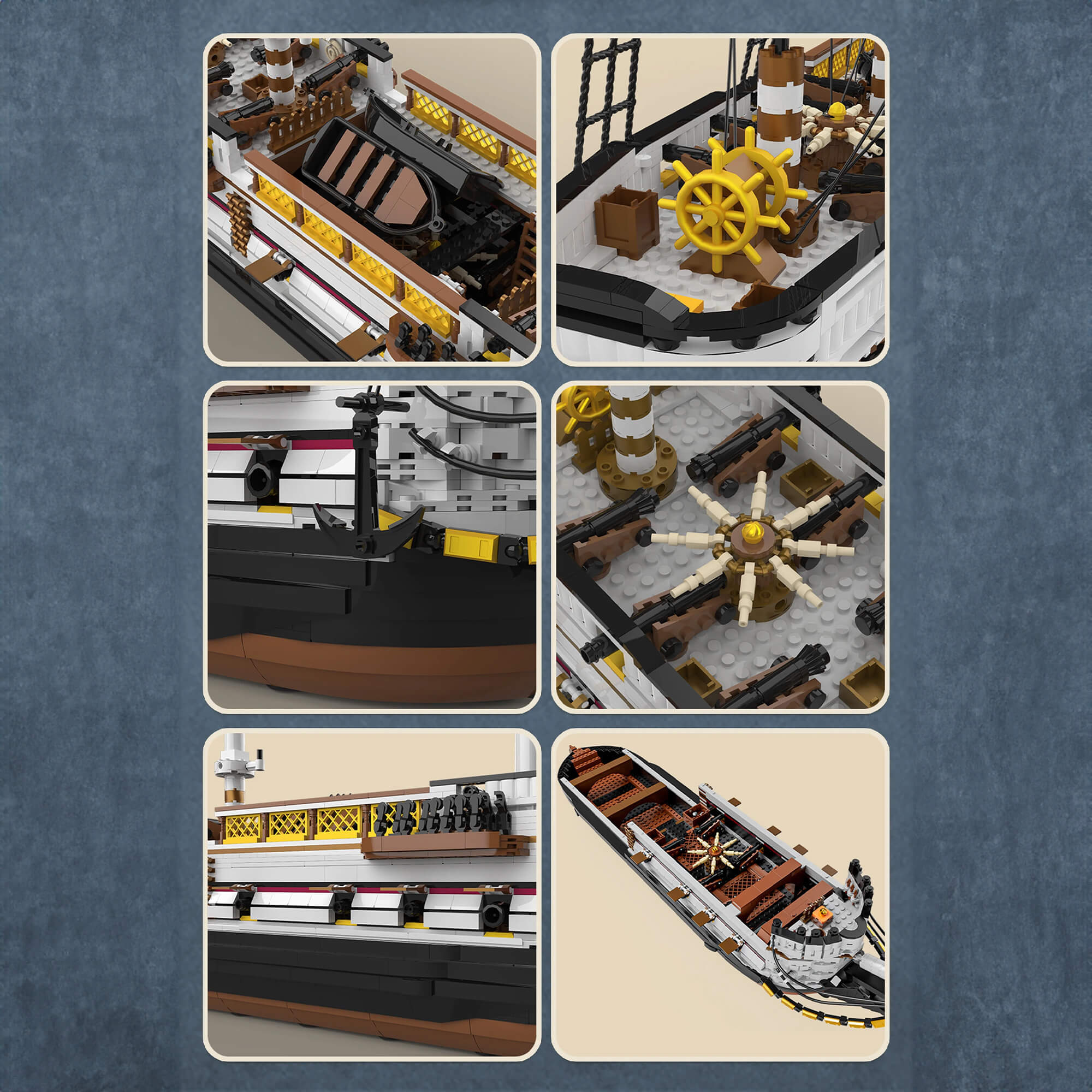 Imperial Era Warship - Building Blocks Set | Power Brickz
