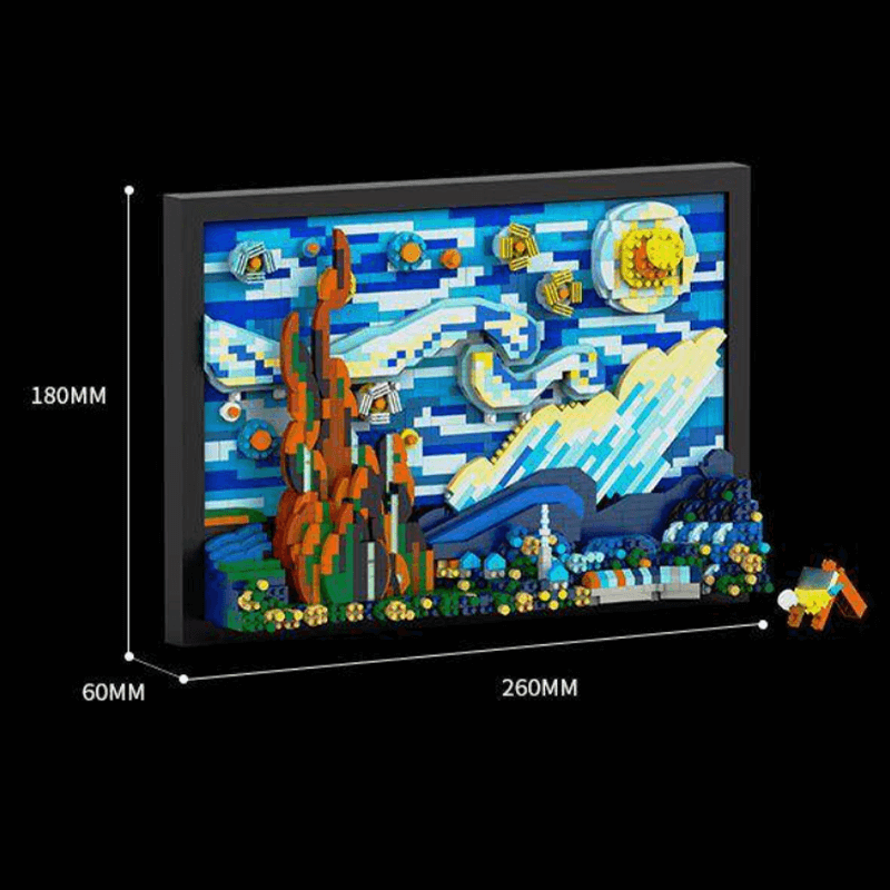 Van Gogh's Starry Night - Building Blocks Set | Power Brickz