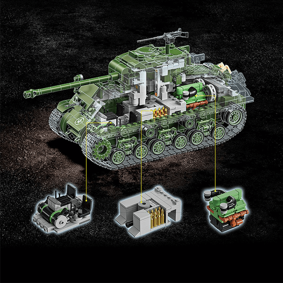 M4 Sherman Battle Tank - Building Blocks Set | Power Brickz