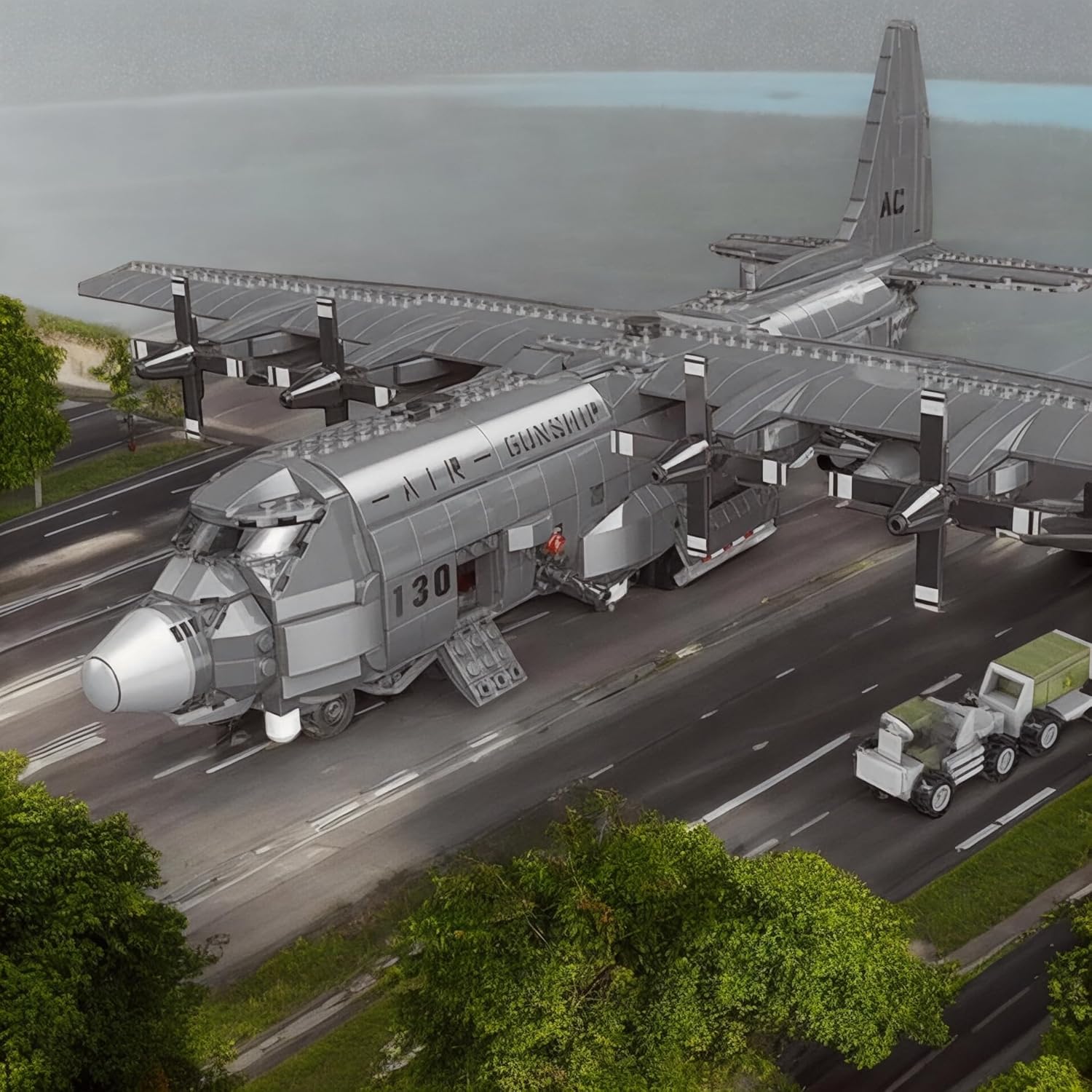 AC-130 Hercules Gunship Aircraft | 1713 Pcs 1:40 | Power Brickz