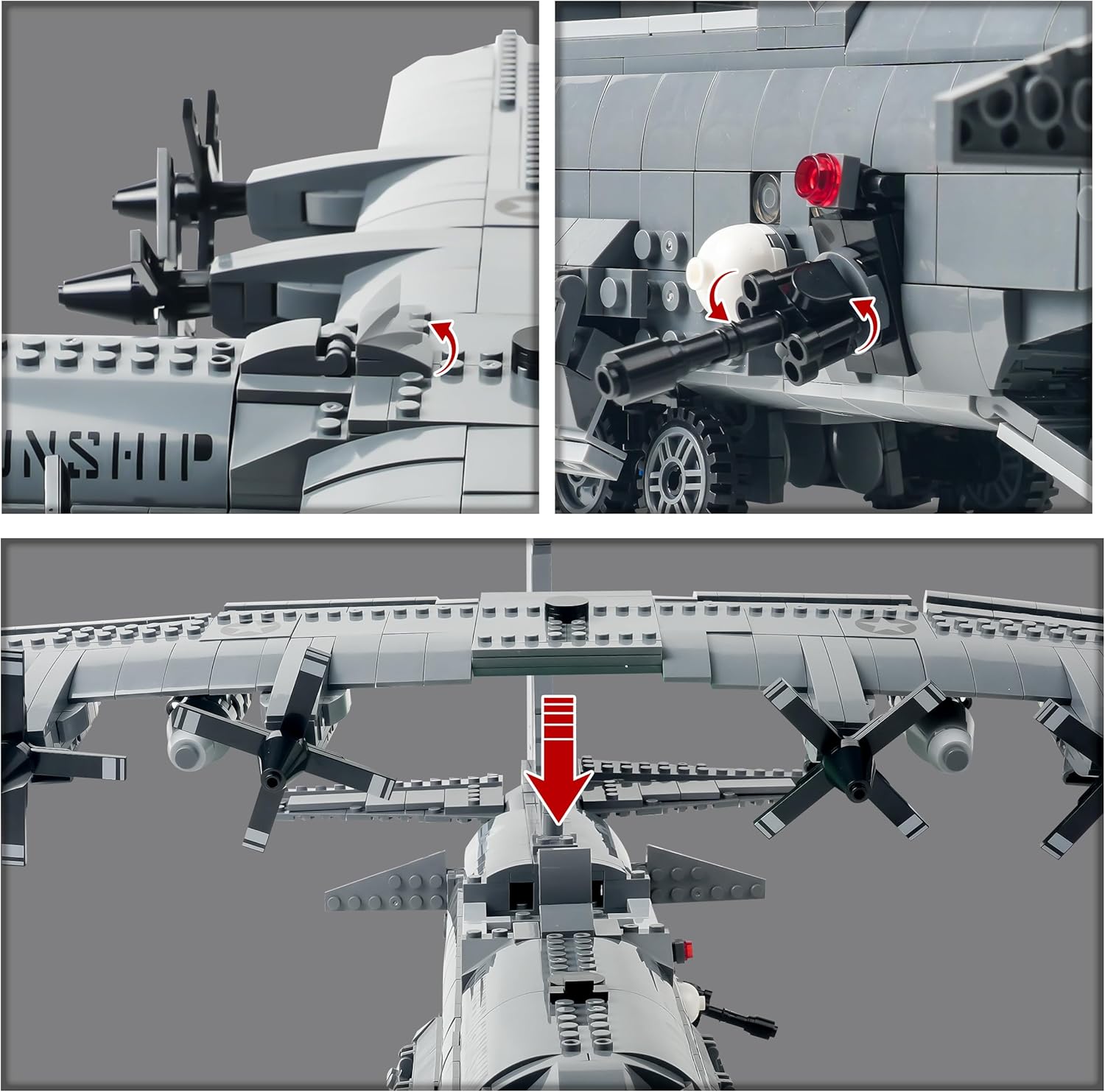 AC-130 Hercules Gunship Aircraft | 1713 Pcs 1:40 | Power Brickz
