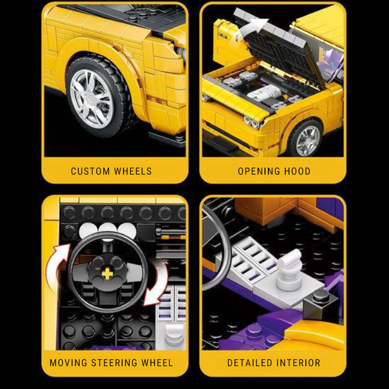 Powerful American Muscle Car - Building Blocks Set | Power Brickz