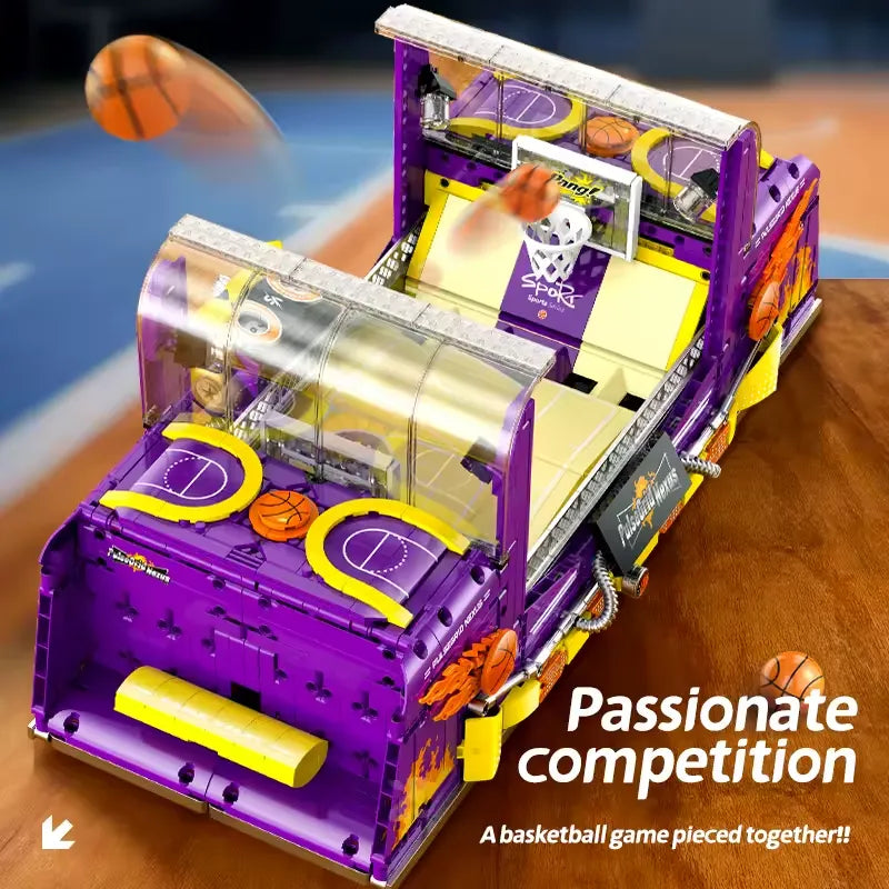 Basketball Interactive Court – brick-built display model made from building blocks