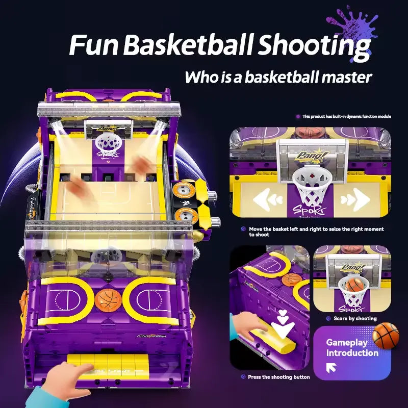 Basketball Interactive Court – brick-built display model made from building blocks