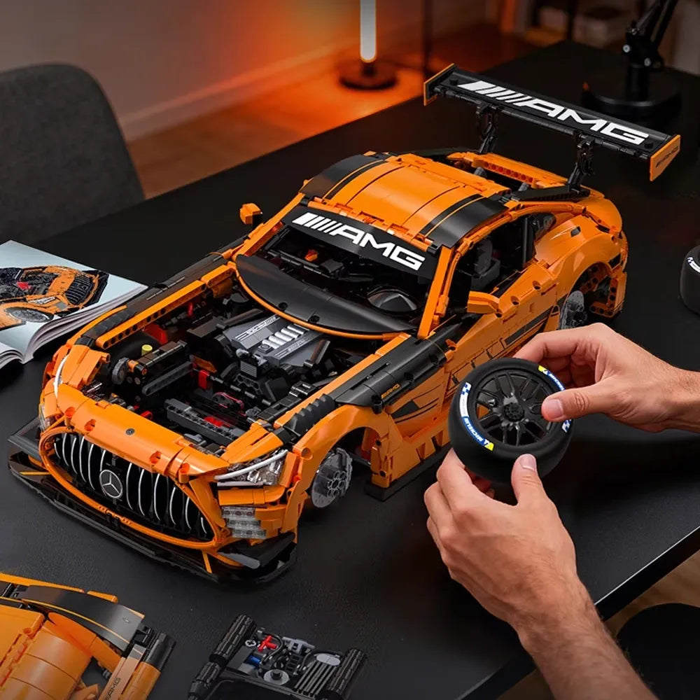 Mercedes AMG GT Black Series – brick-built display model made from building blocks