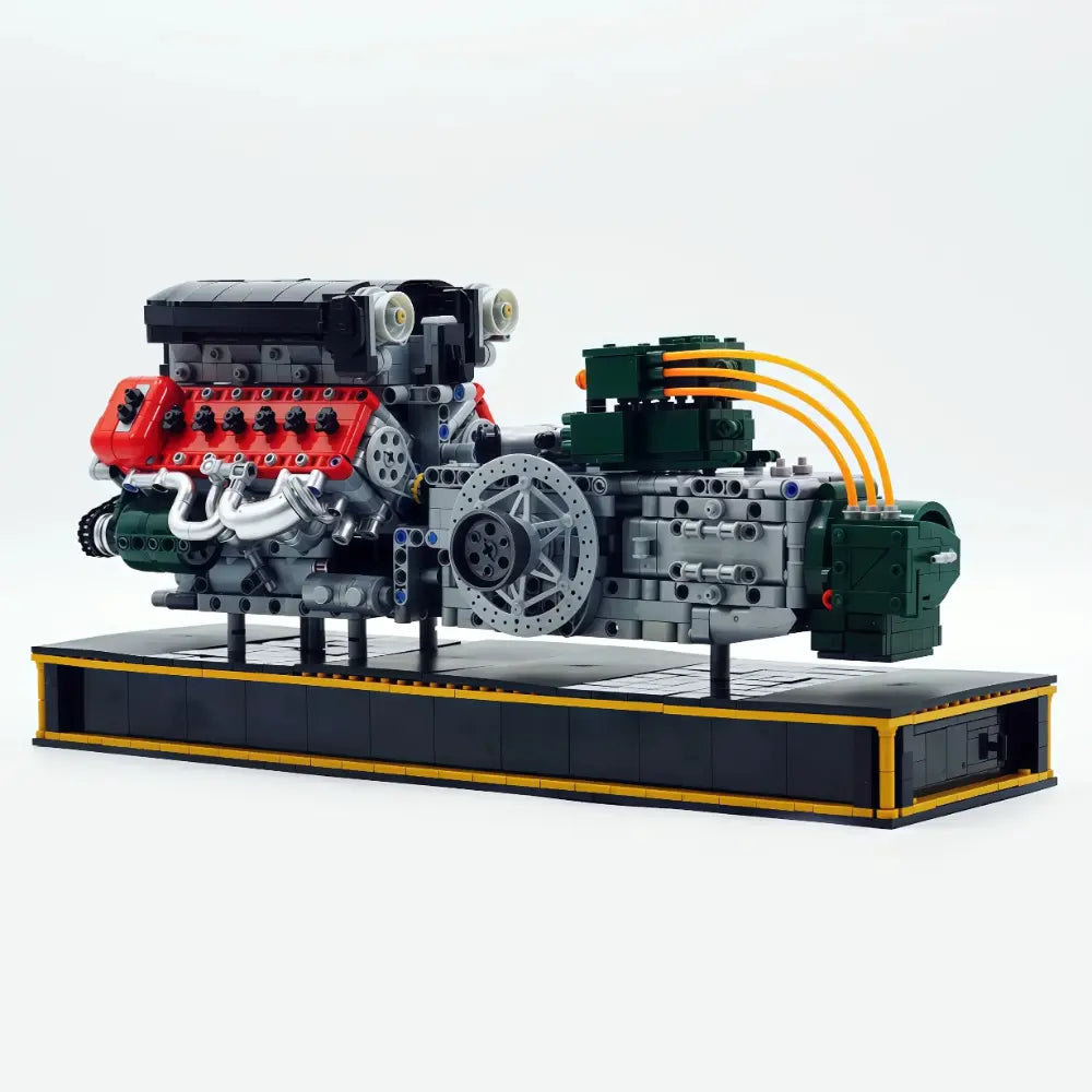 Italian V12 NA Hypercar Engine – brick-built display model made from building blocks