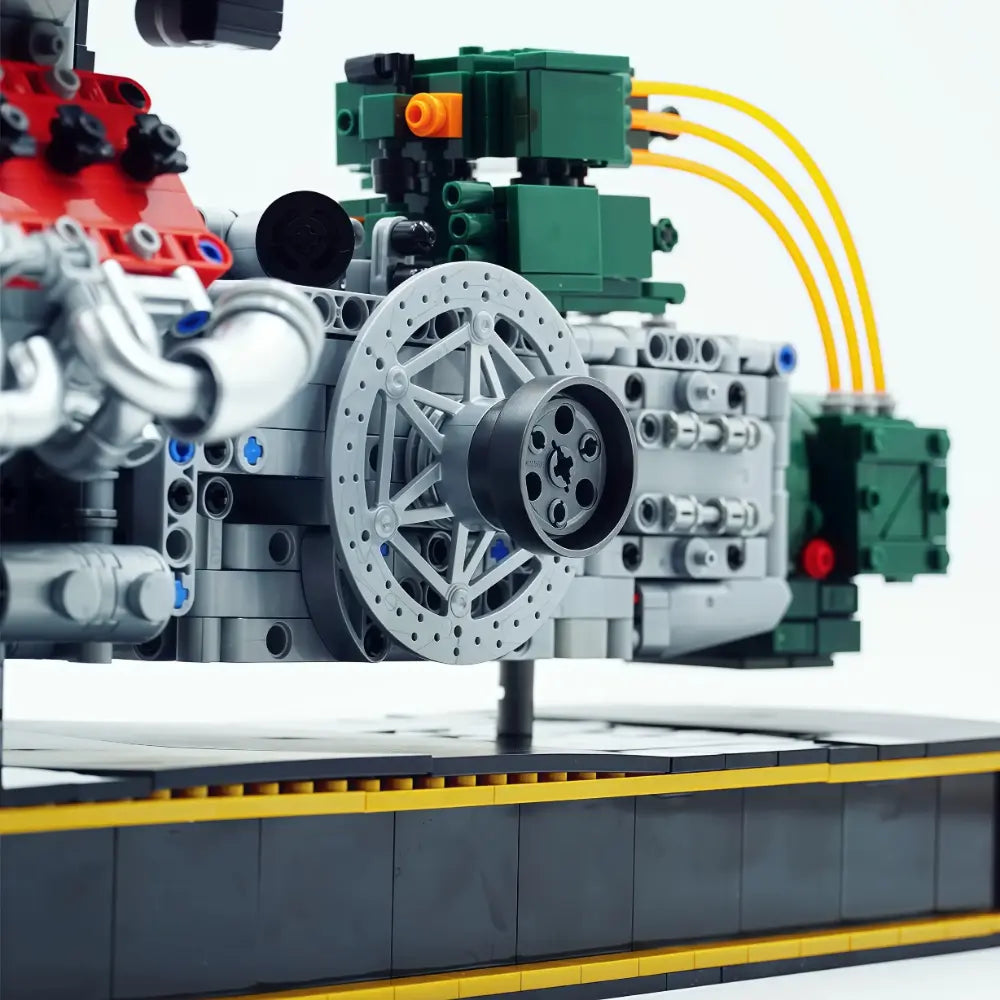Italian V12 NA Hypercar Engine – brick-built display model made from building blocks