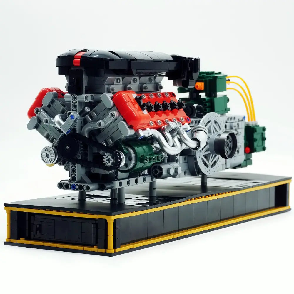 Italian V12 NA Hypercar Engine – brick-built display model made from building blocks