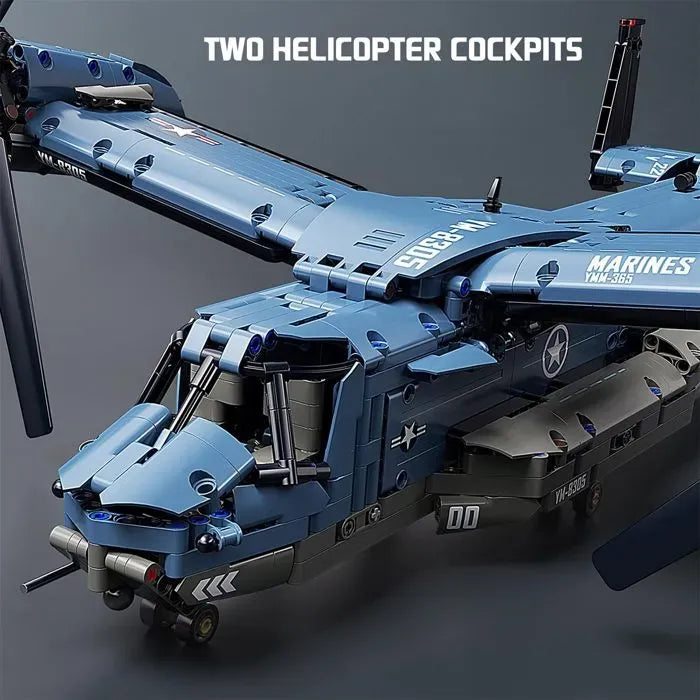Power Brickz MV-22 Osprey building block model assembled