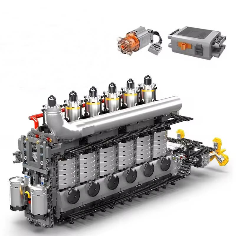 Marine Twin-Prop Diesel Engine | Building Blocks Set – Power Brickz