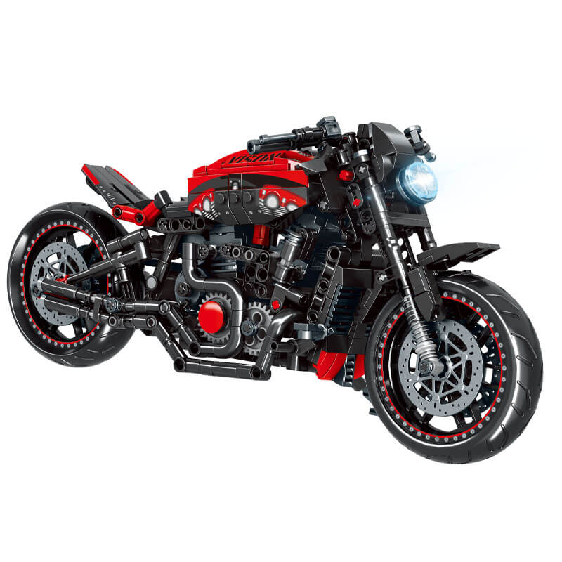 Modern Cruiser Motorcycle - Building Blocks Set | Power Brickz