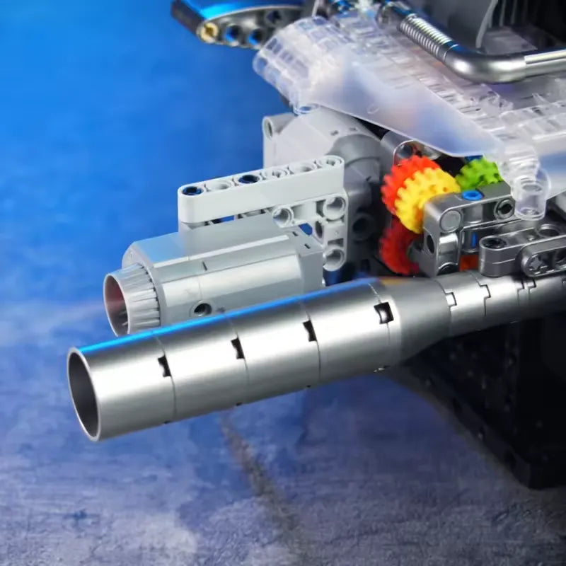 American Motorcycle V-Twin Engine – brick-built display model made from building blocks