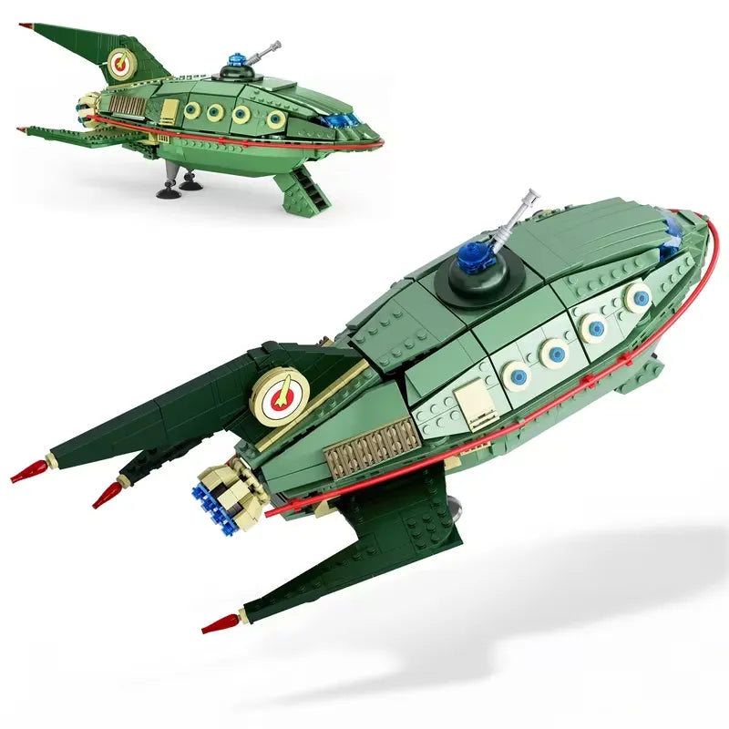 Planet Express Ship – brick-built display model made from building blocks