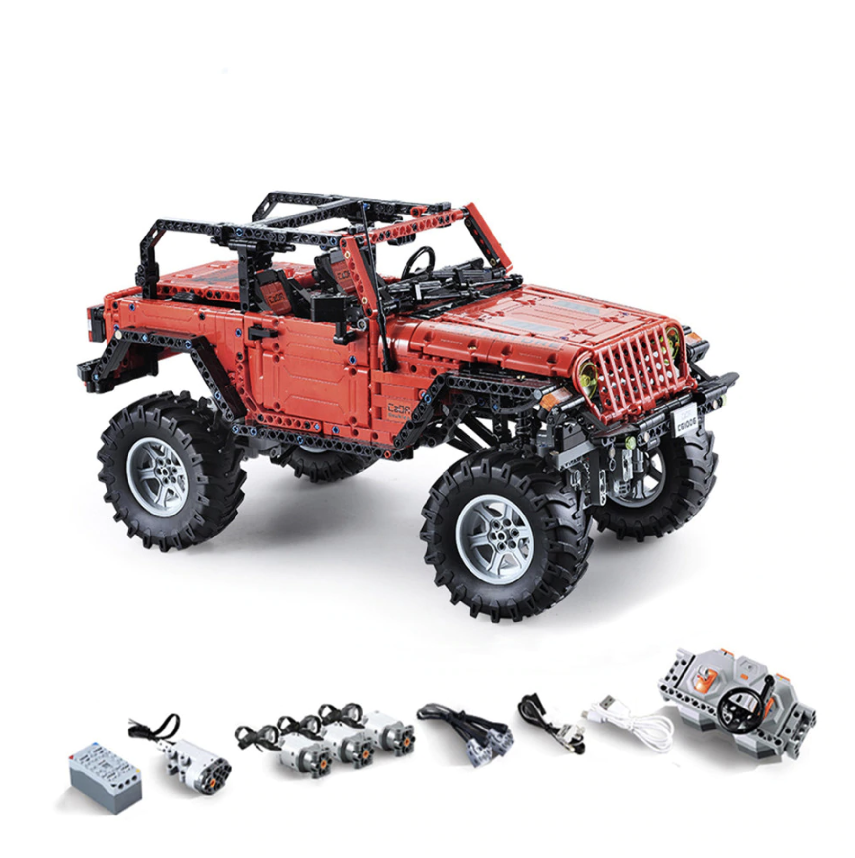 Extreme 4x4 Wrangler Convertible Remote Control - Building Blocks Set | Power Brickz