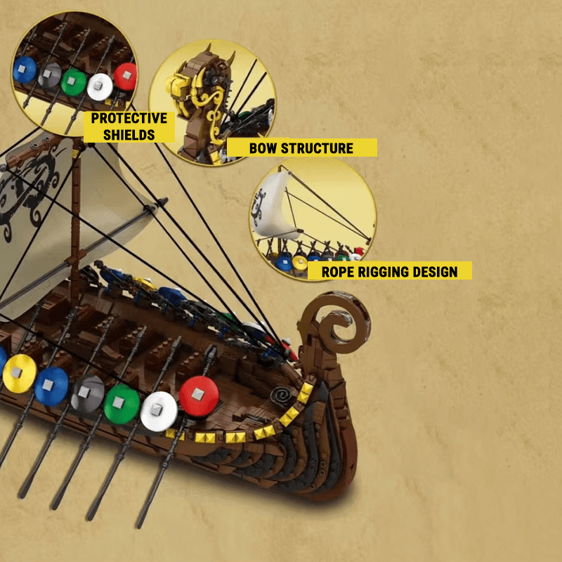 Legendary Viking Longship - Building Blocks Set | Power Brickz