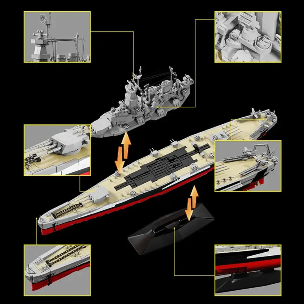 The North Carolina Battleship – brick-built display model made from building blocks