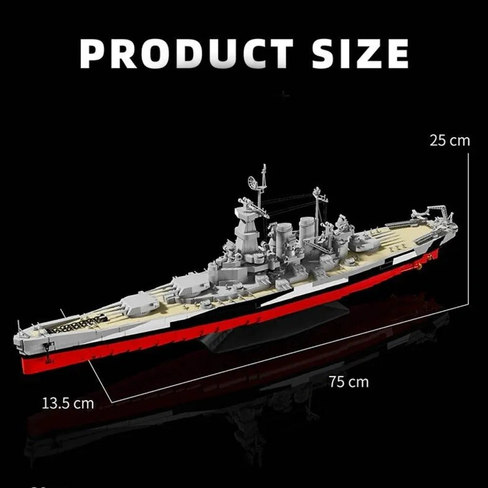 The North Carolina Battleship – brick-built display model made from building blocks