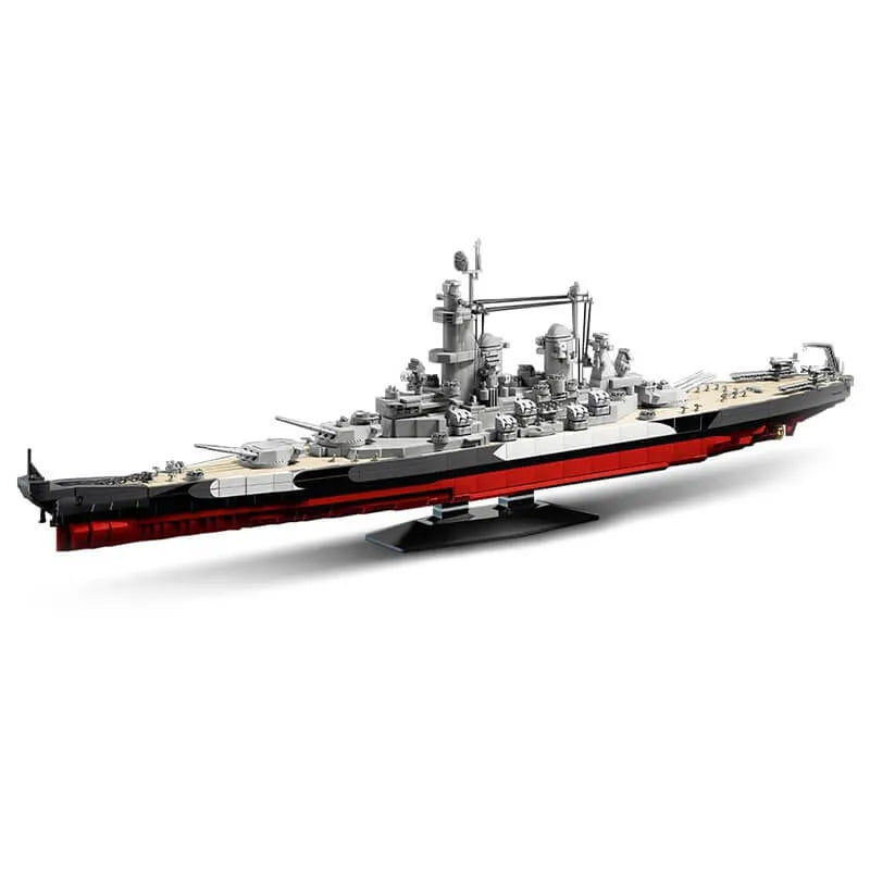 The USS Missouri BB-63 Battleship – brick-built display model made from building blocks
