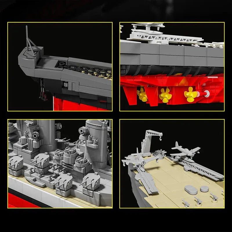 The USS Missouri BB-63 Battleship – brick-built display model made from building blocks