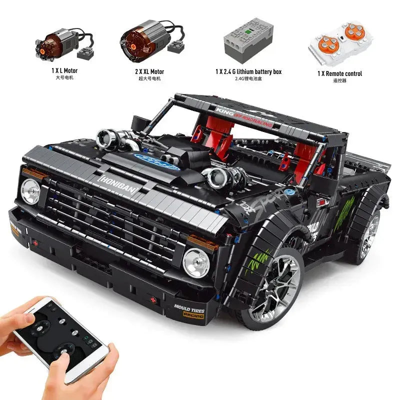 Twin-Turbo FDrift Pickup - Building Blocks Set | Power Brickz