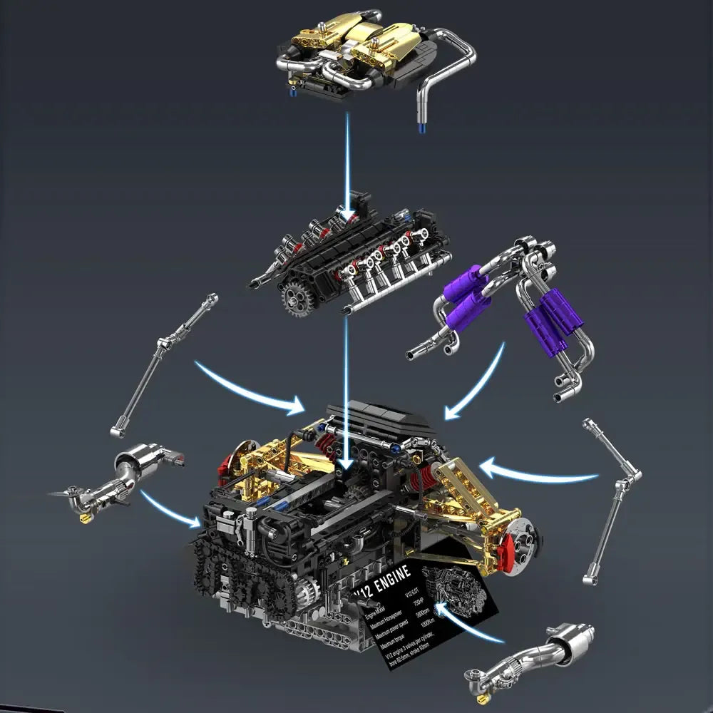 Twin-Turbo V12 Hypercar Powertrain - Building Blocks | Power Brickz