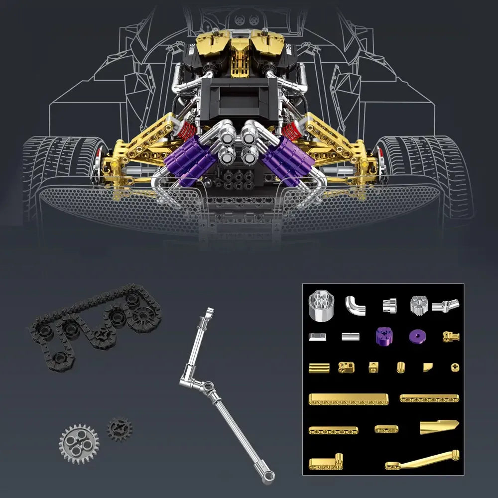 Twin-Turbo V12 Hypercar Powertrain - Building Blocks | Power Brickz