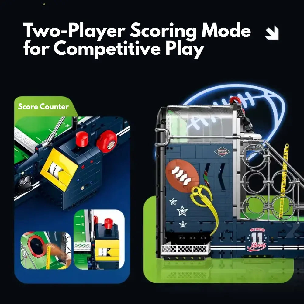 US Football Quaterback Game – brick-built display model made from building blocks