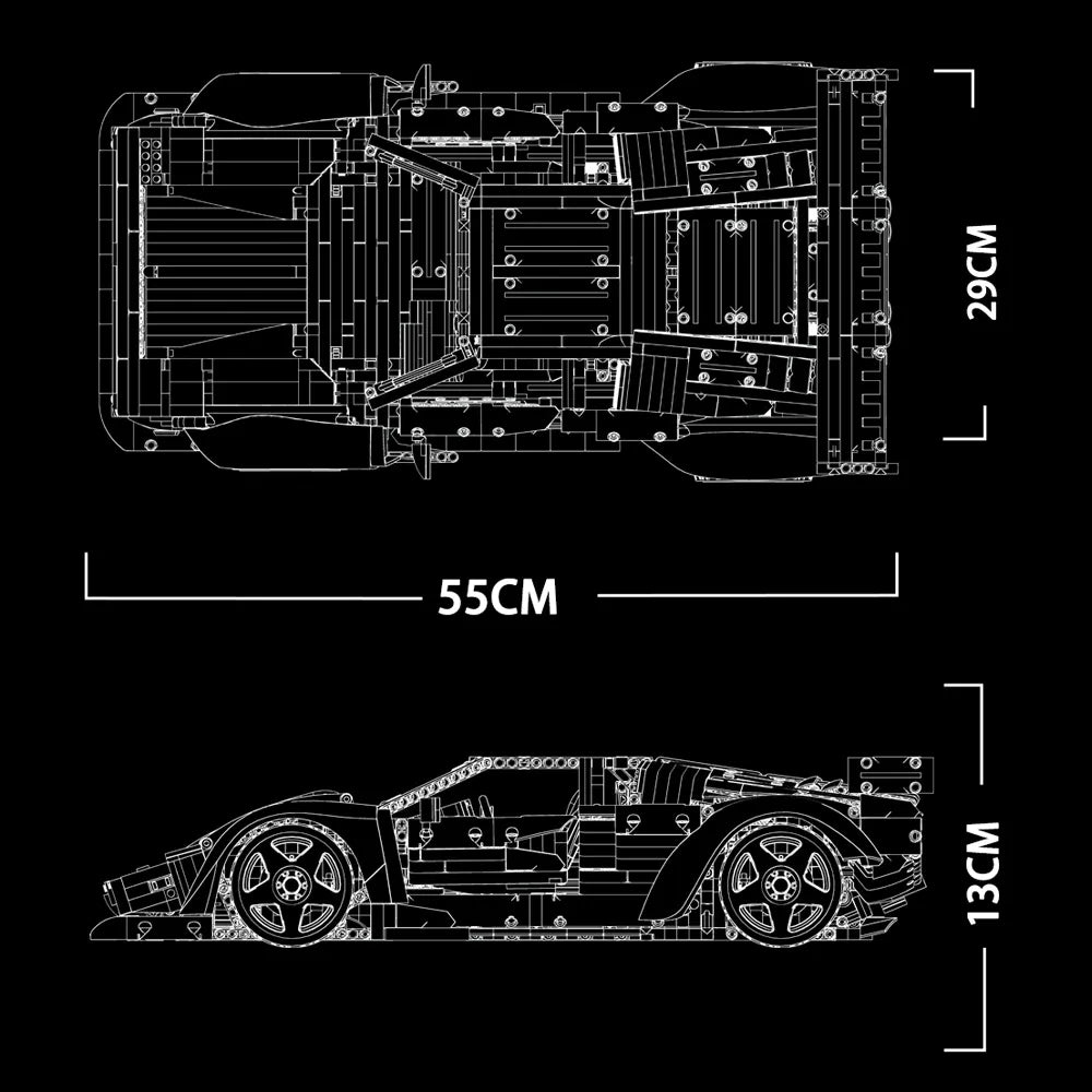 Widebody LP5000 Italian Bull  | Building Blocks Set – Power Brickz