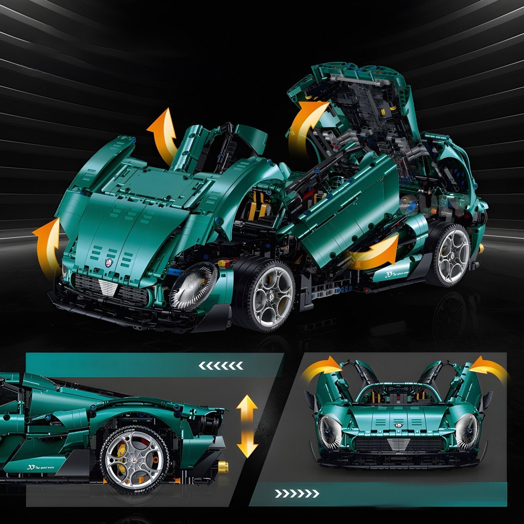 Retro V6Stradale Supercar - Building Blocks Set | Power Brickz
