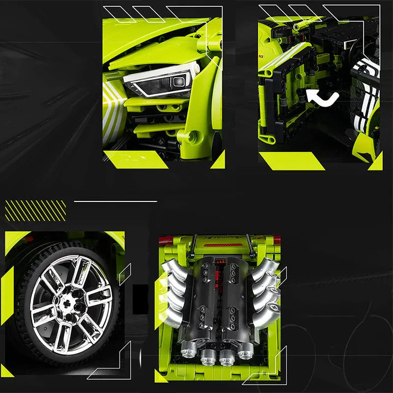 Street-Tuned R8 VSupercar - Building Blocks Set | Power Brickz