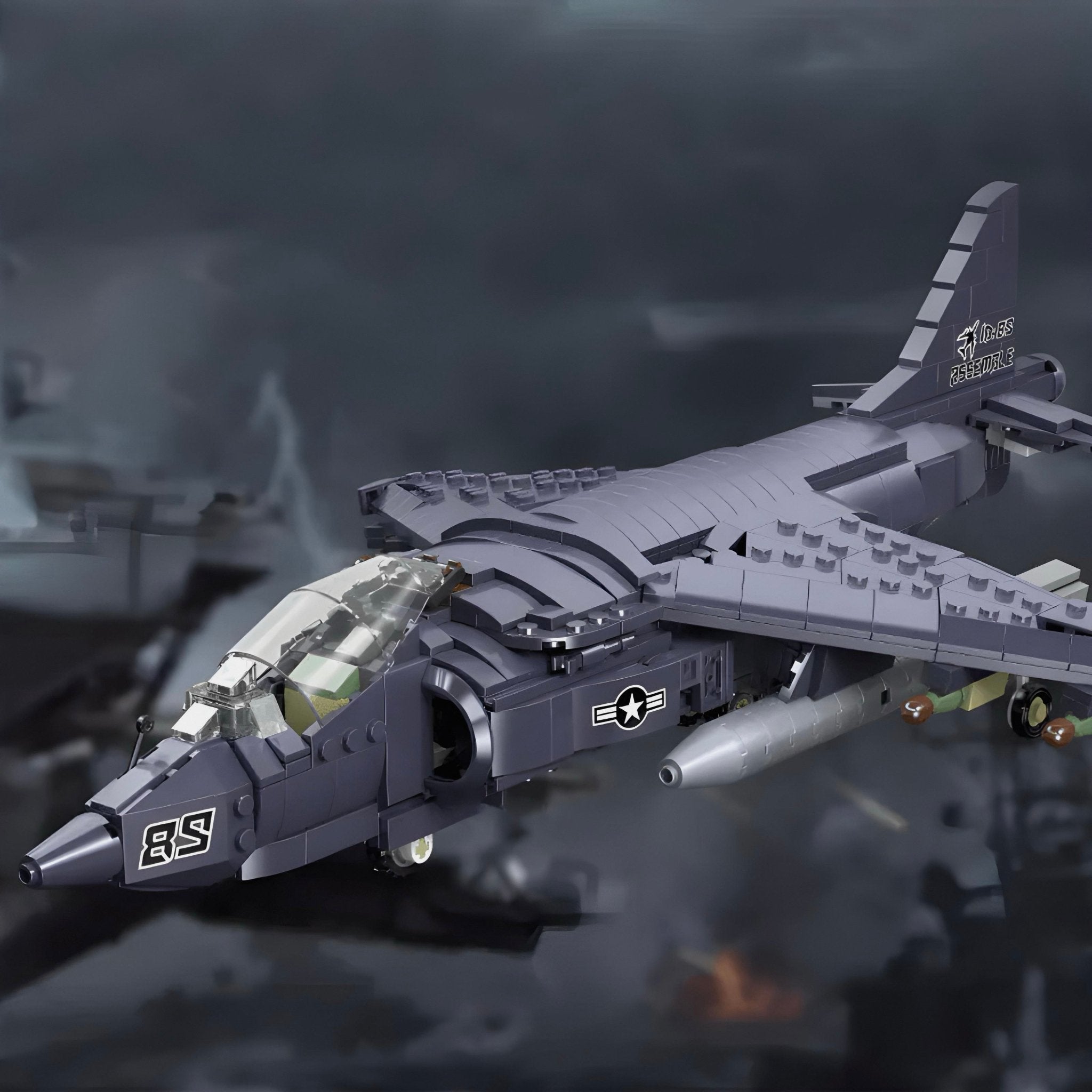 Av-8 Sea Harrier Aircraft - Building Set | Power Brickz