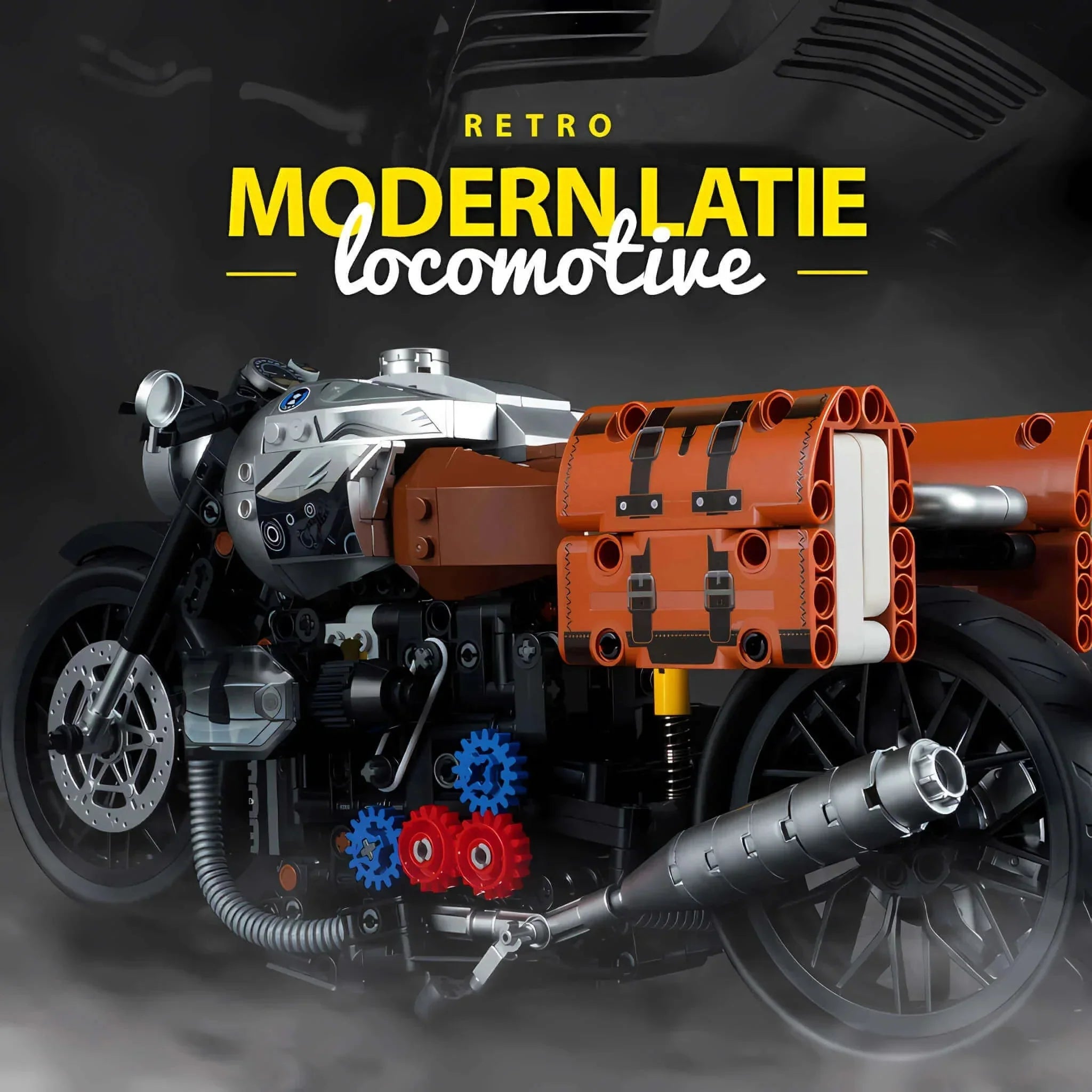 Retro Classic Motorcycle - Building Set | Power Brickz