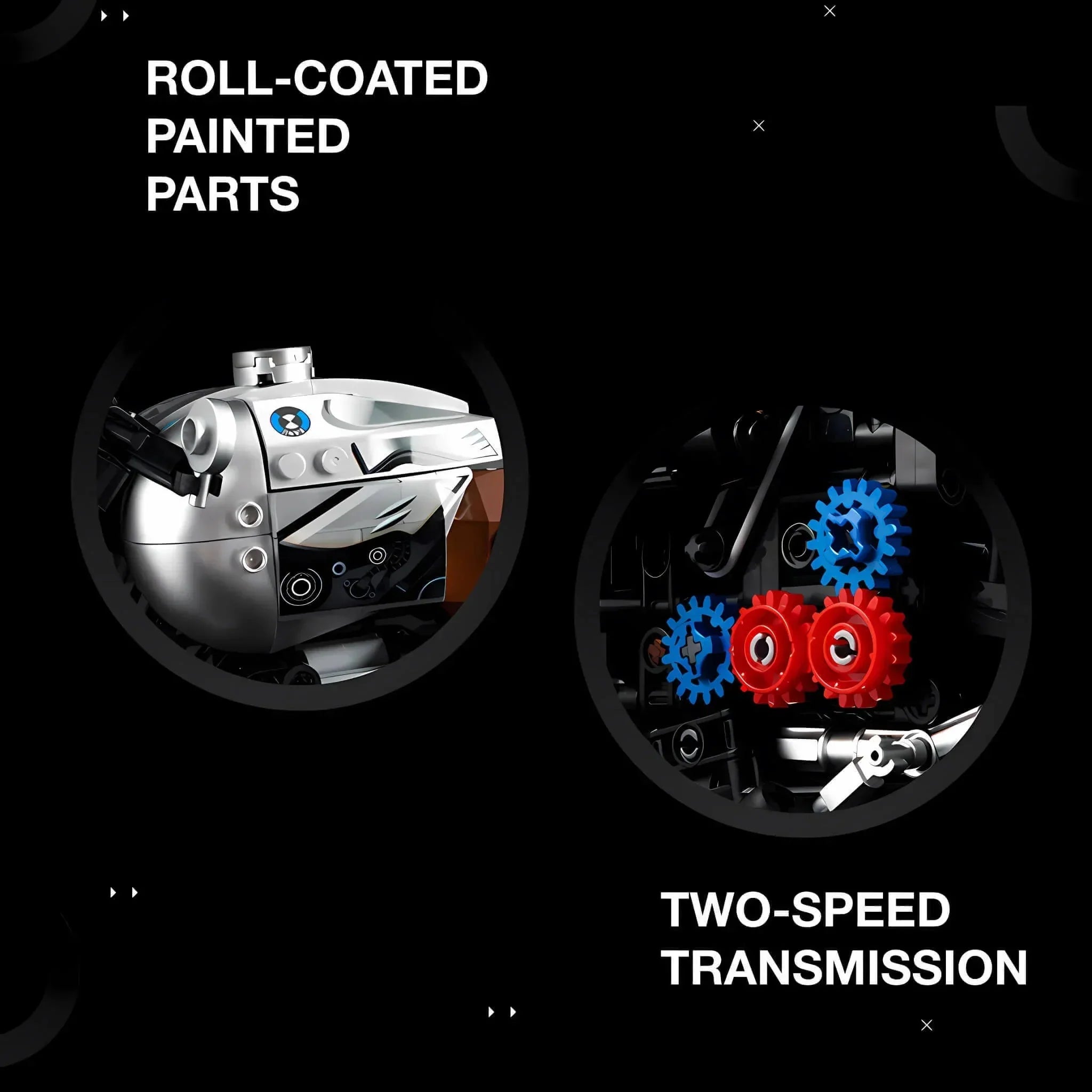 Retro Classic Motorcycle - Building Set | Power Brickz