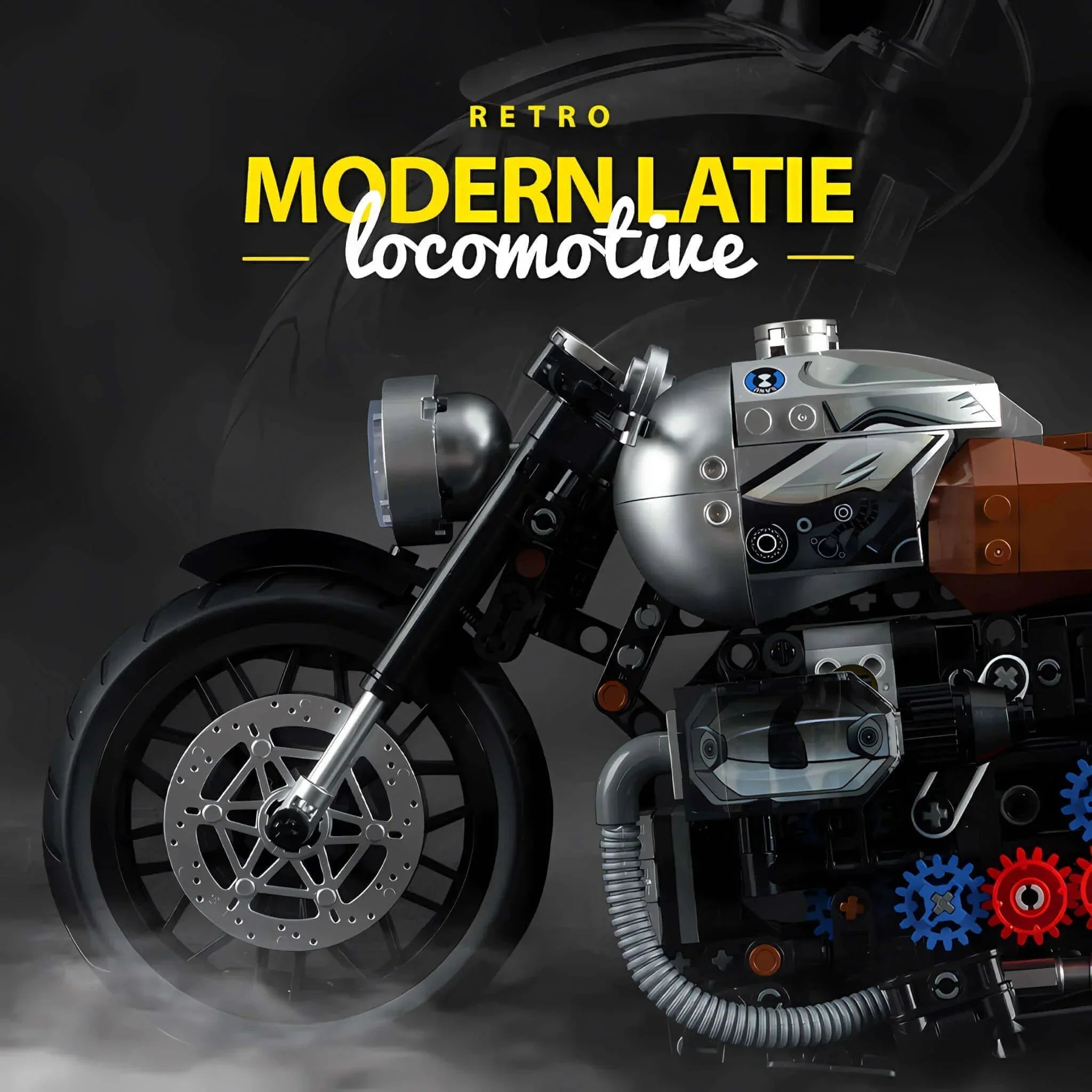 Retro Classic Motorcycle - Building Set | Power Brickz