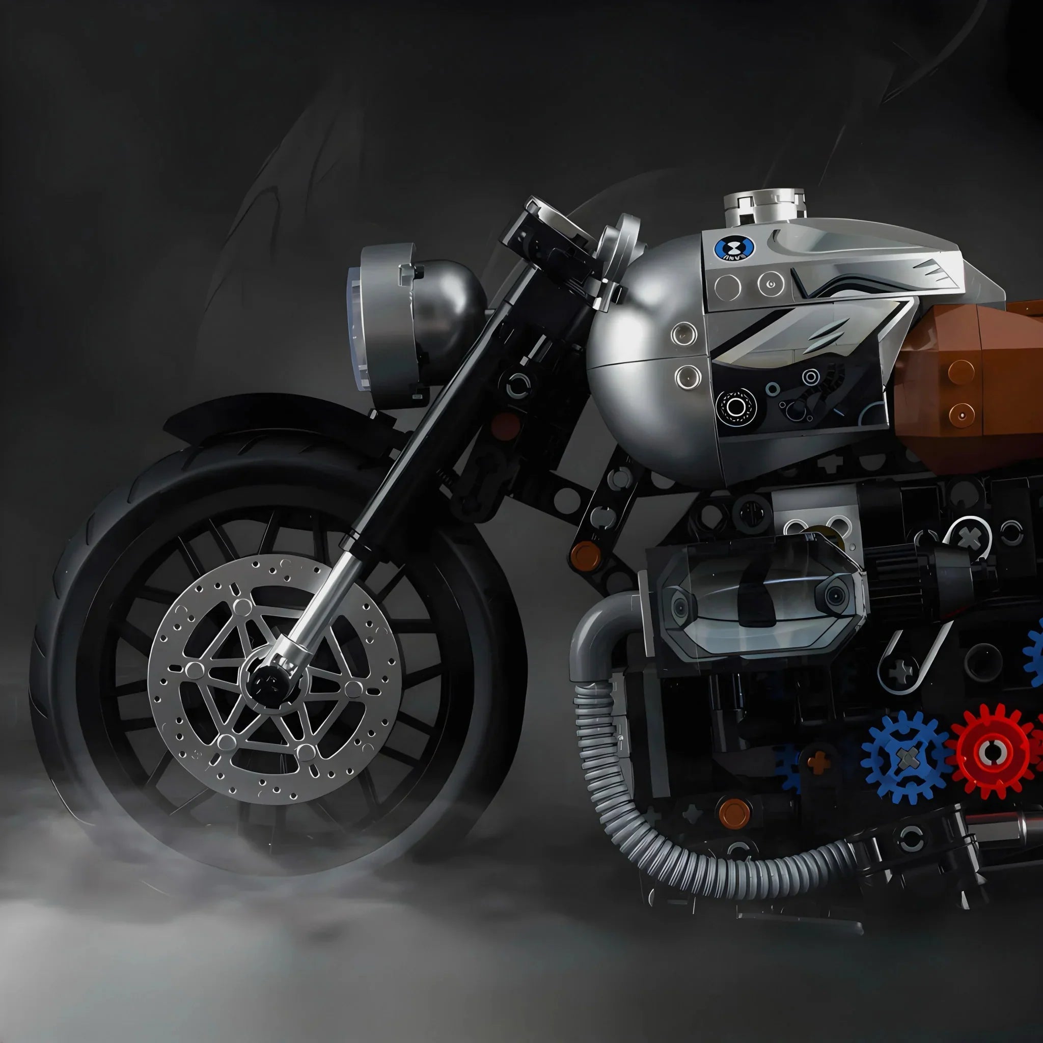 Retro Classic Motorcycle - Building Set | Power Brickz